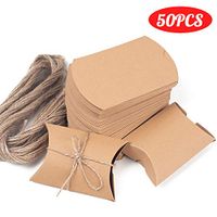 Kraft Box, 50 PCS Pillow Wedding Candy Boxes, 3.5"x2.6"x1"