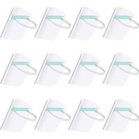 12 Pieces Unisex Face Shield Transparent Full Face Safety Breathable Protective Visor Face Cover Splash-Proof with Elastic Band and Sponge