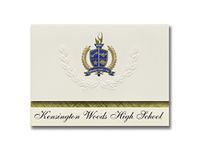 Signature Announcements Kensington Woods High School (Howell, MI) Graduation Announcements, Presidential style, Basic package of 25 with Gold & Blue Metallic Foil seal