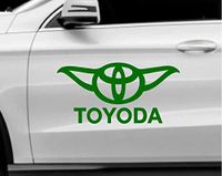 Toyoda Star Wars Yoda (Green 8") Vinyl Decal Sticker for Car Automobile Window Wall Laptop Notebook Etc.... Any Smooth Surface Such As Windows Bumpers