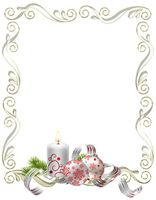 Christmas Candle & Ornaments Stationery Printer Paper 26 Sheets
