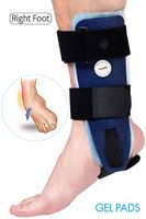 Velpeau Ankle Brace - Stirrup Ankle Splint - Adjustable Rigid Stabilizer for Sprains, Strains, Post-Op Cast Support and Injury Protection (Gel Pads, Large - Right Foot)