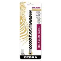 Zebra Pen Stylus/Ballpnt Pen, 1.0mm, Med Pt,BK Ink/Animal Print/BK/WE (33411)