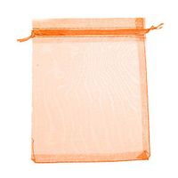 50 Pcs Organza Jewelry Gifts Drawable Box Wedding Gift Candy Mini Pouch Bag - Orange 9cm by 12cm Ameesi