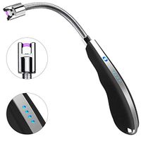 Sipoe Candle Lighter, Long Lighter Electric Arc Lighter Plasma Lighter USB Rechargeable Lighter - LED Battery Display, 360° Flexible Neck - Flameless Windproof Lighter for Camping Cooking Fireworks