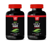 Vitamins for Hair Growth Men - Anti Gray Hair Solution - Saw Palmetto and Nettle Root - 2 Bottles 120 Capsules