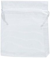 100pcs White Eyelash Organza Drawstring Pouches Jewelry Party Wedding Favor Gift Bags 4"X5"