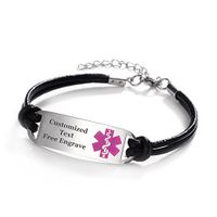 Sinobear Custom Star of Life Medical Alert Bracelet for Women Men