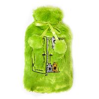 Hot Water Bottle 2 Liters, Natural Rubber Hot Water Bag with Luxurious Plush Faux Fur Cover, Great for Pain Relief