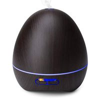 Diffuser, Homeweeks Colorful Wood Gain Diffuser for Essential Oils, Aroma Essential Oil Diffuser with Adjustable Mist Mode, Auto Off Ultrasonic Diffuser for Home/Office/Trip (300ML) (black)