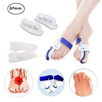 Alisaso Bunion Corrector & Bunion Relief Kit - 6 PC for Cure Pain in Big Toe Joint, Tailors Bunion, Hallux Valgus, Hammer Toe, Toe Separators Spacers Straighteners Splint Aid Surgery Treatment