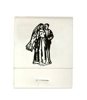 50 White Imprinted Bride and Groom Matches Matchbooks Wedding, Anniversary, Birthday, Party, Your Choice of Color of Print
