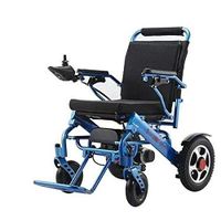 2019 Fold & Travel Lightweight Motorized Electric Power Wheelchair Scooter, Aviation Travel Safe Electric Wheelchair Heavy Duty Power Wheelchair with Wireless Remote Control Only 55 Lbs (Blue)