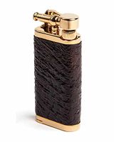 Corona Old Boy Gold Plate With Sandblast Briar Wood Pipe Lighter