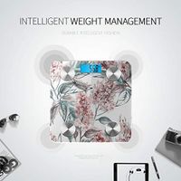 Bluetooth Body Fat Scale Lilac Pattern Smart Wireless Scale with LCD Display Measuring Body Weight Bmi and Health Digital Scale