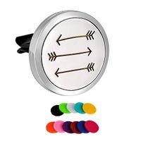 HooAMI Car Air Freshener Aromatherapy Essential Oil Diffuser - Love Arrow 316L Surgical Stainless Steel Locket with Vent Clip