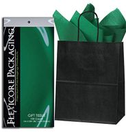 Flexicore Packaging® 5ct Black Kraft Paper Gift Bags + 10ct Gift Tissue Paper