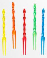 The BAR Set of 30 Cocktail/Appetizer Forks in Assorted Colors, 10 Pack