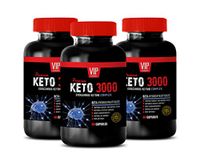 Fat Burner Metabolism Booster - Keto 3000 - EXOGENOUS Ketone Complex - Keto Vitamin Supplement for Men - 3 Bottles 180 Capsules