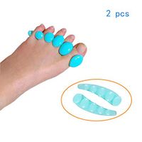 UUK Five-Toe Split Toe, Eversion Toe, Toe Separator Bend, Curved Toe, Silicone, One Size (Lake Blue)