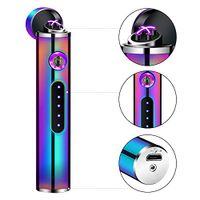Dibikou Plasma Lighter Mini USB Lightter Electronic Slim Lighter USB Rechargeable Lighter Plasma arc Lighter Double Arc Lighter for Men Women