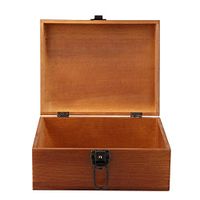 ZJchao Wooden Box,Storage Box Vintage Style Wooden Box Jewelry Box Display Decoration Wood Storage Box Storage Box with Locking Clasp Storage Keepsake Box(#3)