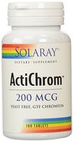 Solaray Actichrom GTF Chromium III 200 Supplement, 200mcg, 100 Count
