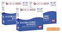 Dealmed Sterile Flexible Fabric Adhesive Bandages with Non-Stick Pad, 3/4"x 3", 100 Count (3 Pack)