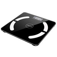 Nilange Smart Body Fat Scale, Bluetooth BMI Bathroom Scale, Digital Body Composition Analyzer Rechargeable Weight Monitor, Tempered Glass Panel(Black)