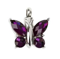 Novelty Butterfly Rhinestone Cremation Urn Memorial Ashes Pendant Jewelry Woman Bright Stylish Lovely Jewerly Women Fashionable Comfortable Comfy Unique Style