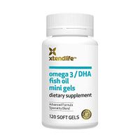 XTENDLIFE Omega 3/DHA Fish Oil - Exclusive Formula, 100% Pure Natural Fish Oil to Support Minds, Learning, Behavior, Sleep, and Vision, 350mg DHA/Day - 120 Easy to Swallow Mini Gels