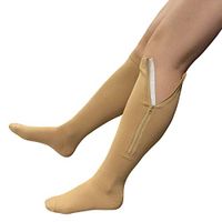 Presadee Original Closed Toe 20-30 mmHg Zipper Compression Calf Leg Socks (Beige, 4XL)