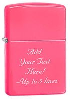 Zippo Neon Pink Finish Custom Personalize Message Engraving Windproof Lighter