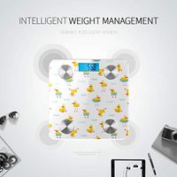 Bluetooth Bathrooms Scales Fun Childish Yellow Ducky Seamless Pattern Cartoon Scale Digital Weight Body Fat Composition Monitor Analyzer with Smartphone App for Body Management-396lbs