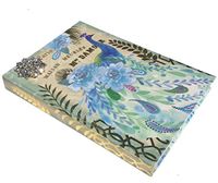 Pooch & Sweetheart Gold Foil Brooch Embellished Hardcover Journal ~ Blue Peacock Maison 73587