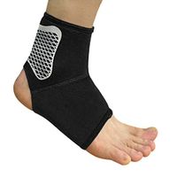Men Women Compression Ankle Support Outdoor Sports Breathable Running Cycling Basketball Football Tennis Foot Ankle Brace Protector Guard, 1 Pair, Black