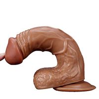 LuJoe 8 inch Brown 20Cm Large Suction Cup Fake P'en-NIS