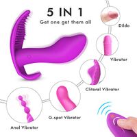 Waterproof Wand Toy Wearable Vibrate Massger, Powerful Vibration Vibrating Plug Six Toys for Women Adullt Underwear Clothes USB Rechargeable Butterfly T-ShirtStimulator Massaging Wearable