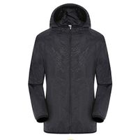 Amlaiworld Men Women Plus Size Tops Casual Jackets Windproof Ultra-Light Rainproof Windbreaker Top Black