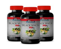Muscle Mass Building Supplements - Black MACA 1000 MG Dietary Supplement - maca Vitamins for Women - 3 Bottles 270 Vegetable Capsules