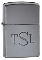 Personalized Black Ice Zippo Lighter with Free Monogram