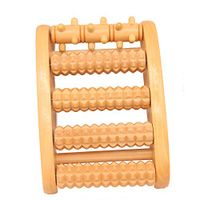 Single Nail Five-Row Sole Roller Massager Wooden Massager with Anti-Skid pad