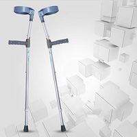 Aisson Height Adjustable Crutches with PVC Handle,Gray