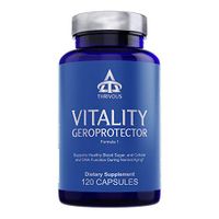 Vitality Geroprotector - Enhance Blood Sugar & Cell Function for Better Aging - Advanced Natural Geroprotector Supplement: Berberine, Milk Thistle, Blueberry (Anthocyanin), Coenzyme Q10 (CoQ10)