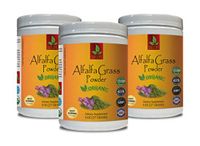Blood Pressure Vitamin Supplements - Alfalfa Organic Grass Powder - Pure and Potent Ingredients - Digestion aid - 3 Cans 24 OZ (168 Servings)