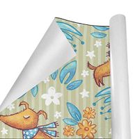 Gift Wrapping Paper Roll Floral Dog for Birthday,Holiday,Wedding,Baby Shower Gift Wrap - 3Rolls - 58inch x 23inchPerRoll