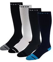 Different Touch 4 Pairs Sports Moderate (15-20mmHG) Compression knee High Socks (10-13, Assorted 415)