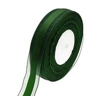 ATRibbons 50 Yards 1 Inch Wide Satin Ribbon with Organza Edge for Wedding Gifts Wrapping DIY Bows and Craft (Atrovirens)