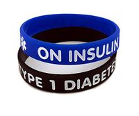 MAU2 Child - Youth Diabetes Type 1 Insulin Silicone Medical Bracelet (Lot of 2)
