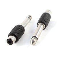 Water & Wood RCA Female to 6.35mm Male Single Track Design Stereo Audio Connector 2 Pcs